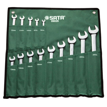 Juego llaves combinadas (espejo) lona 14 pz 08 - 24 mm