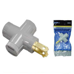 Receptáculo sencillo a 3 salidas goma gris (WB315)