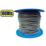 Cadena bolas 2.4 mm (3/32") - plateado 100 metros Cadena bolas 2.4 mm (3/32