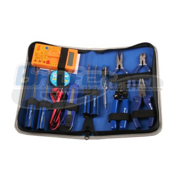Maletín con herramientas de 12 piezas con multitester