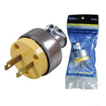 Enchufe bipolar blindado 15 amp. goma nylon (U442P)