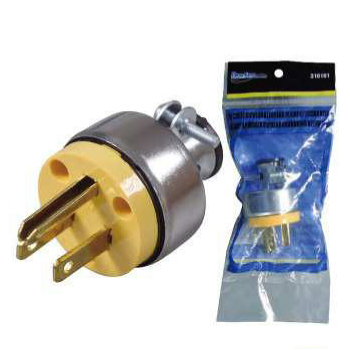 Enchufe bipolar blindado 15 amp. Con tierra goma nylon