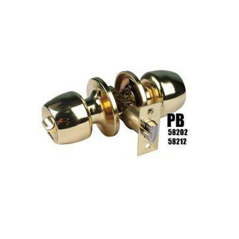 Cerradura para dormitorio y baño pomo cilíndrico dorada PB-BK