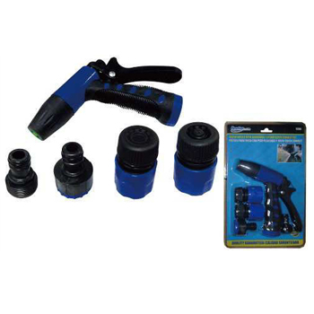 Pistola para riego con pico regulable y juego quick connect