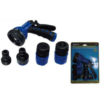 Pistola para riego de 7 funciones con juego quick connect